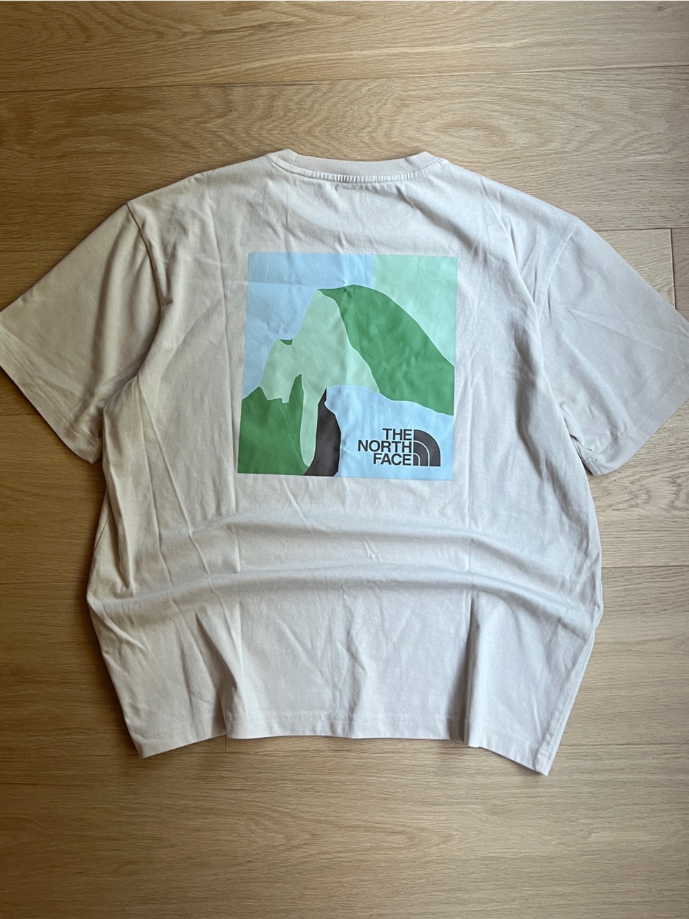 The North Face White Graphic Tee - Green & Blue Print